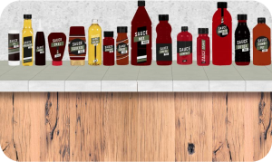 Our sauce bottles
